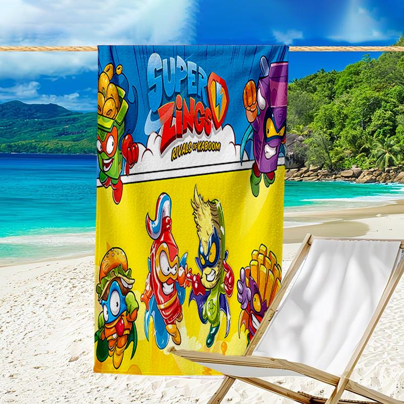 proof beach towel with a Superthings2 pattern - soft,absorbent,quick-drying,machine washable - perfect for swimming,camping,bathing