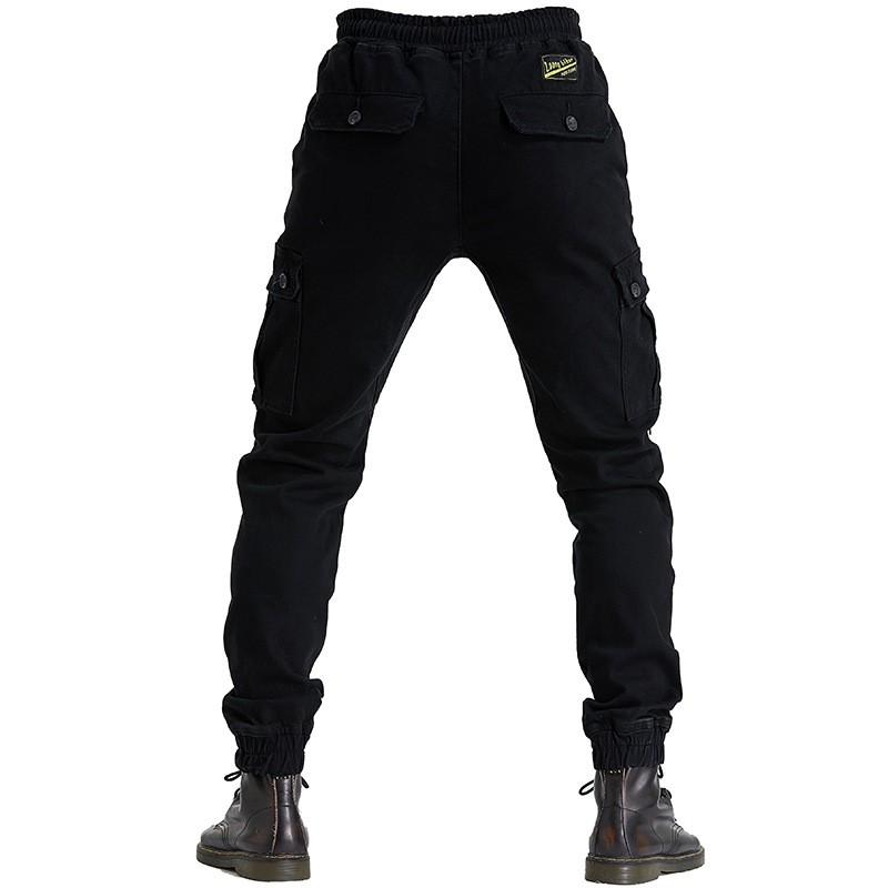 Mens Motorcycle Riding Pants With Knee Protection Tactical Cargo Design Cotton Outdoor Motorbike Protective Trousers