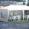 3 X 6m Pop Up Gazebo Height Adjustable Marquee Party Tent With Sidewalls And Storage Bag White