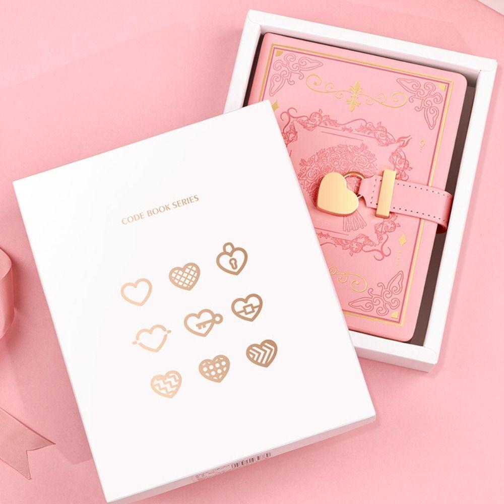 PU Leather B6 Secret Diary Book With Lock Key Secret Journal Portable Rose Code Book Women Girls