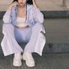 Adidas Originals Adicolor Series Полосатые джоггеры в стиле пэчворк с боковыми кнопками Женские плавки Пастельно-сиреневый IP0625
