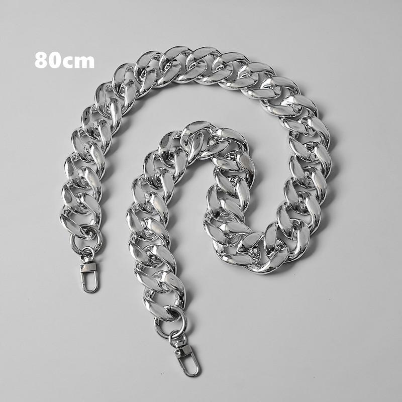 Новая модная женская цепочка для аксессуаров, съемная замена, крутой серебряный акриловый ремешок, женский плечевой ремень «сделай сам», твердая цепочка из смолы