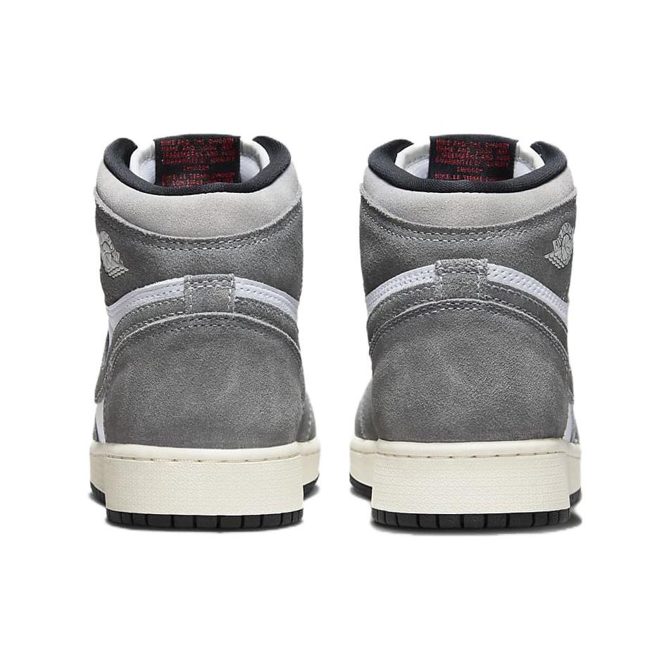 Детские кроссовки Air Jordan 1 Retro High OG GS Washed Black Серые огненно-красные светло-дымчато-серые FD1437-051