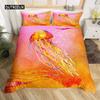 3D Octopus Sea Turtle Duvet Cover Retro Sailboat Crab Reptile Bedding Set Marine Mediterranean Style Jellyfish Comforter Cover