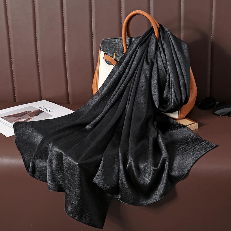 Большой размер шелковистый шарф с пятнами для женщин, простой платок, роскошный хиджаб, длинная бандана, вечернее платье, шали и накидки