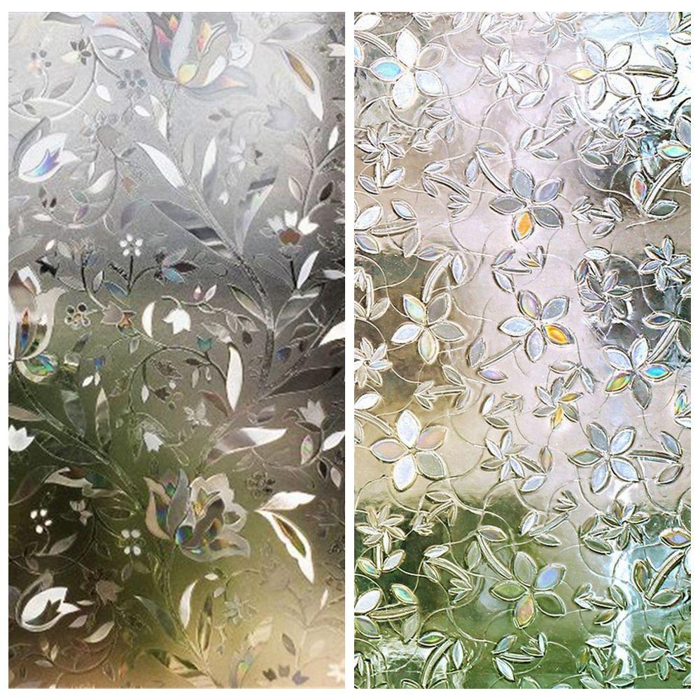 Лазерная матовая 3D статическая декоративная пленка для окон, наклейка на стекло, виниловая наклейка на окно