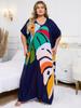 Bohemian Hot Selling Kaftan Long Dress Women's Cover Up Loose Vacation Party Long Dress Plus Size Light Jacket Beach Wear Q1476