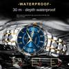 Топ Новые Мужские Часы Роскошные Двойной Календарь Инкрустированные Бриллиантами Водонепроницаемые Светящиеся Кварцевые Часы