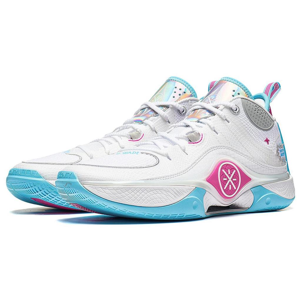 Li-Ning Wade Shadow 5 Buzzer Beater Men Sneakers White Blue Pink ABPT053-2