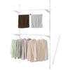 Bon Furniture Indoor Clothes Dryer, Tension Type, Window Frame, Hanger Rack, Width 107-197cm, Height 195-275cm, Extendable, 2 Tiers, Indoor Drying