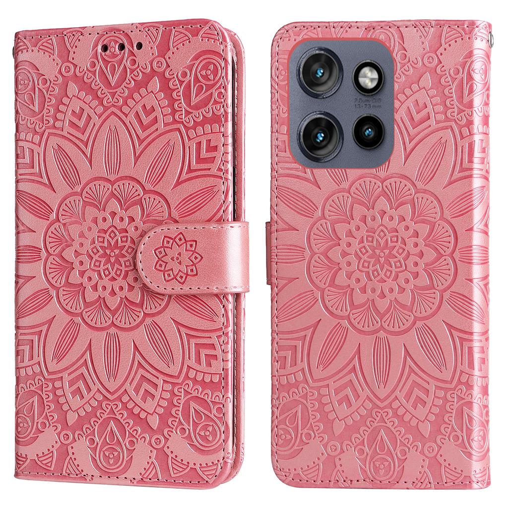 Wallet Case for Motorola Edge 50 Neo 5G/Moto S50 5G/ThinkPhone 25 5G Leather Phone Cover Sunflower Imprint