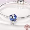 Globe Design Charm 925 Sliver Planet Earth Pendant Charm Beads Fit Fashion Style Bracelet Charms Jewelry Gift
