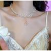 Kpop готическое колье с кулоном в виде сердца и бабочки, красочное ожерелье, цепочка на ключицы для женщин и девочек, милые эстетические украшения в стиле панк, вечерние