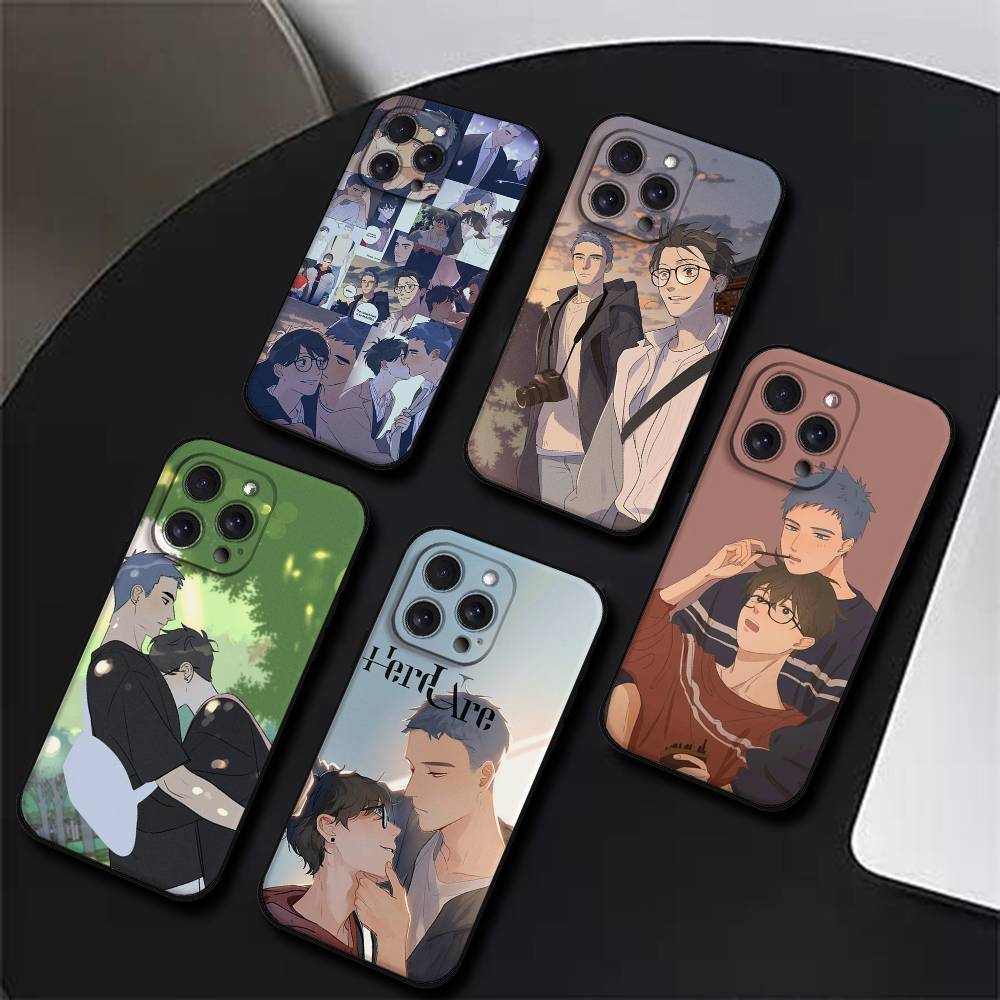 Вот Ты Здесь Аниме Чехол Для Телефона Для IPhone 17,16,15,14,13,12,11 Plus,Pro,Max,XR,XS,X,7,8 Plus,Mini Черный Силиконовый Мягкий