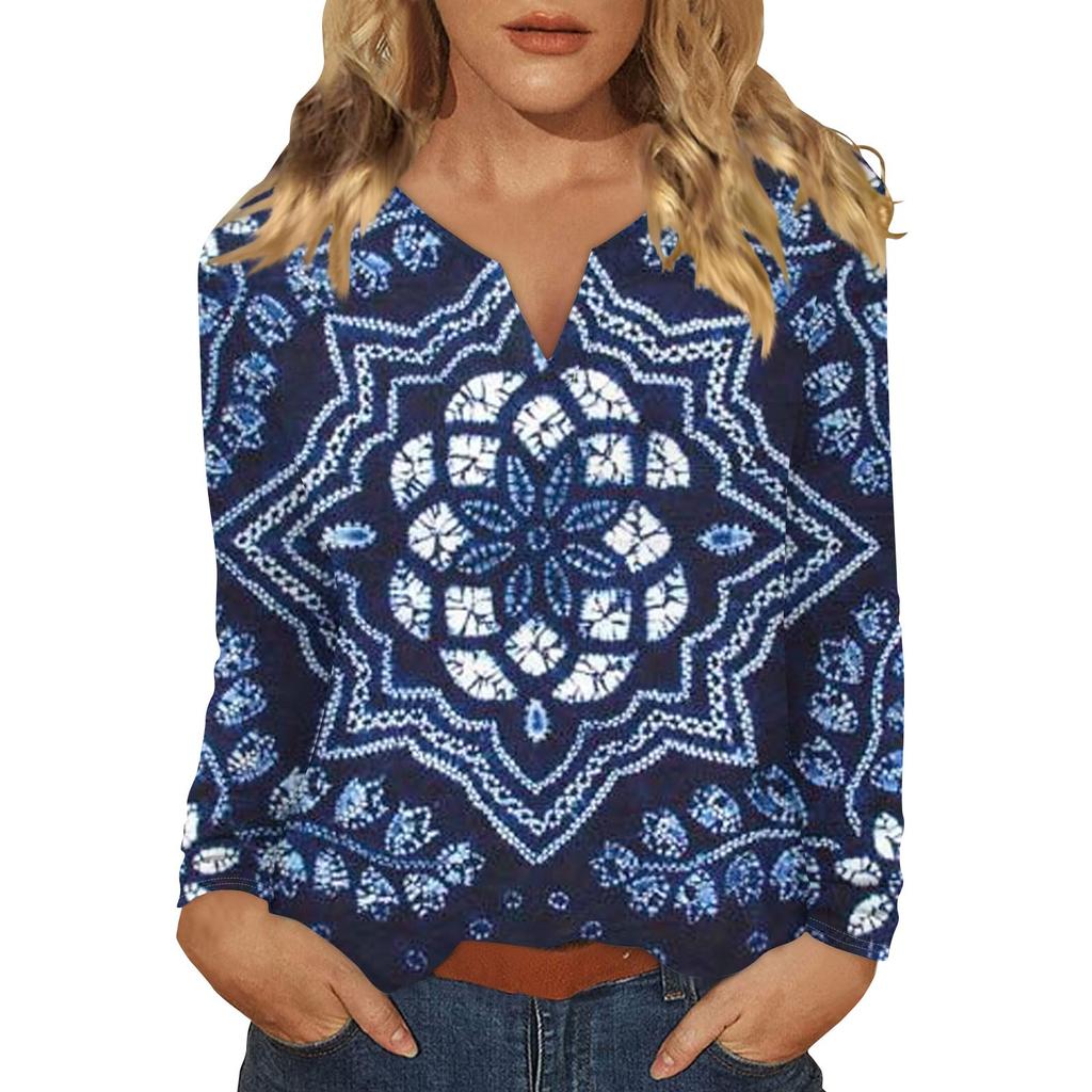 Женская футболка с принтом, длинными рукавами реглан, модный повседневный базовый топ с v-образным вырезом, обычный топ