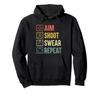 Aim Shoot Swear Repeat Billiards Pool Player Cue Sports Hoodie
