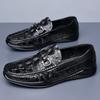 Весна новый первый слой коровьей кожи мужские туфли-бини кожа с тиснением под крокодила повседневная обувь мужская модная тенденция мужская обувь