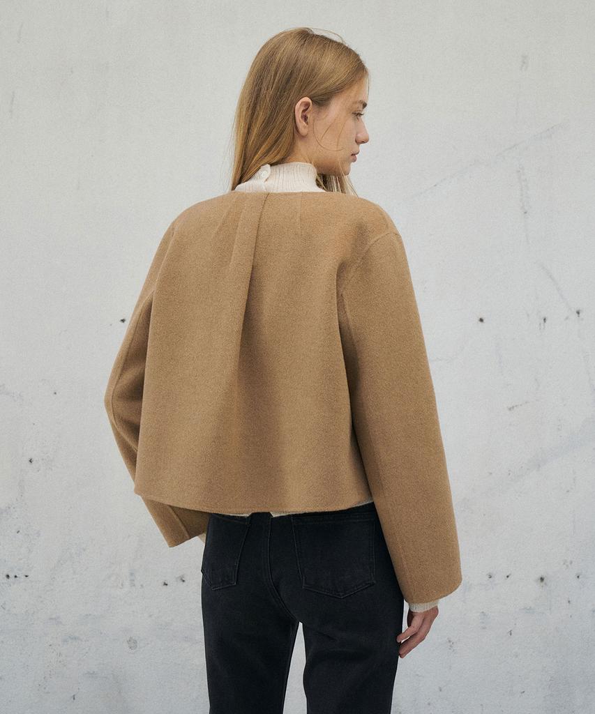 Lamerei Curve Detail Short Handmade Jacket[Lmbewi23Ct701]-Camel Melange