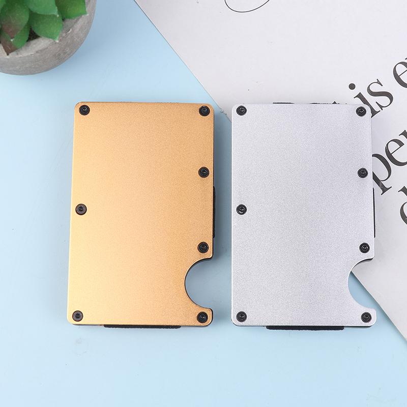 Минималистичный кошелек для мужчин и женщин - Тонкий RFID-кошелек, устойчивый к царапинам, держатель для кредитных карт и зажим для денег, легко извлекаемые деньги