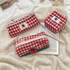 Woolen Cloth Pen Bag Red Color Cherry Cosmetic Bag Cute Pencil Case Student