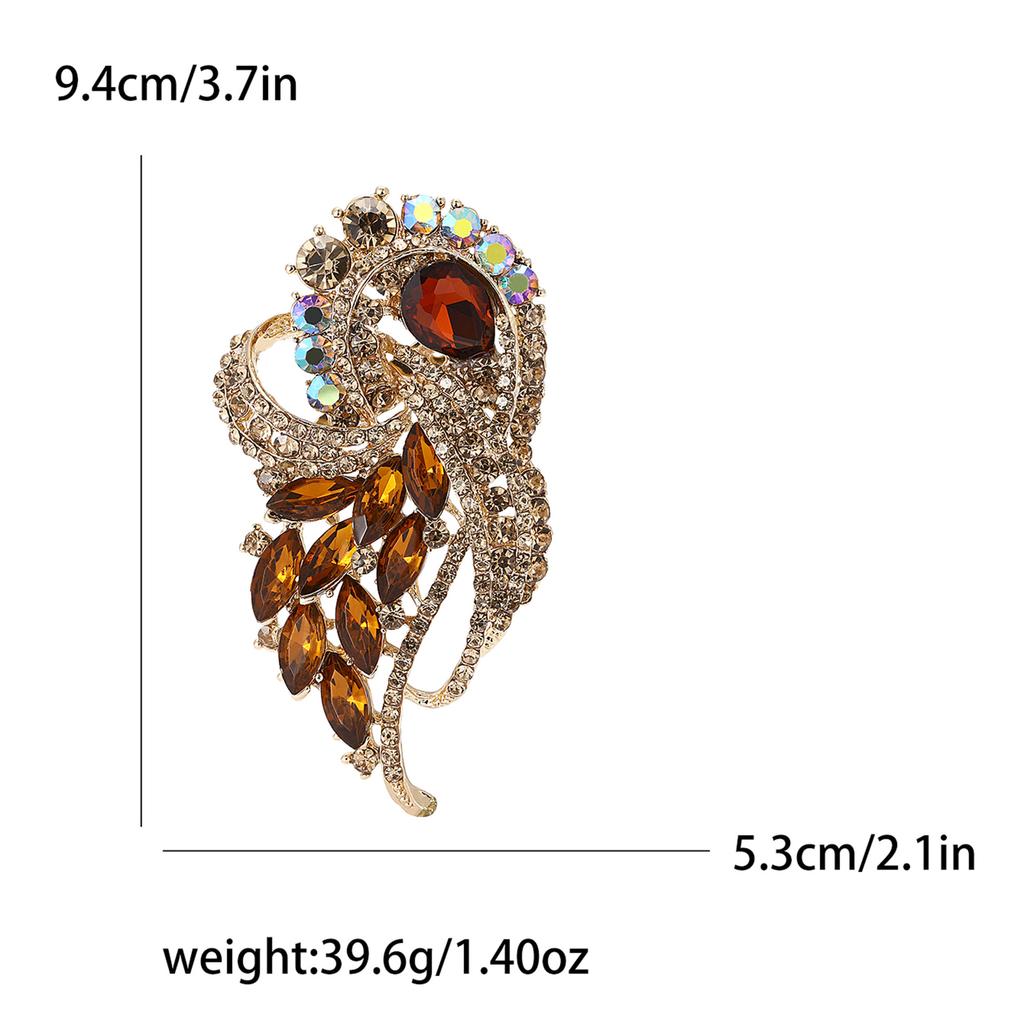 Vintage Style Flowers Cluster Brooch Pin Rhinestone Crystal Woman Corsage Party Gift Jewelry Accessories