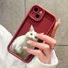 White Cat Pattern Soft Silicone Phone Casing Full Cover Camera Shockproof Protection Rubber Case for Xiaomi Redmi