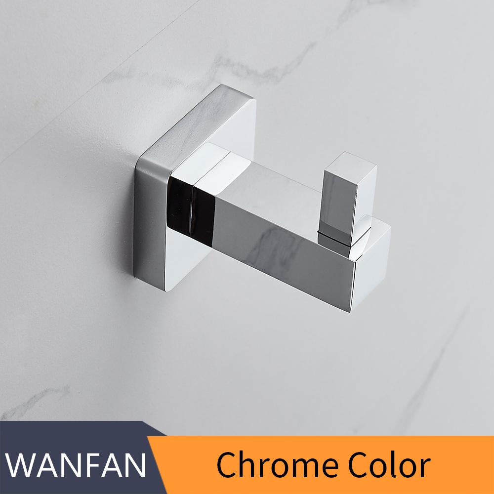 Вешалки для халатов, хромированный крючок на стену, сплошной латунный серебряный крючок для халатов, вешалка для полотенец, вешалка для одежды в европейском стиле 7501L