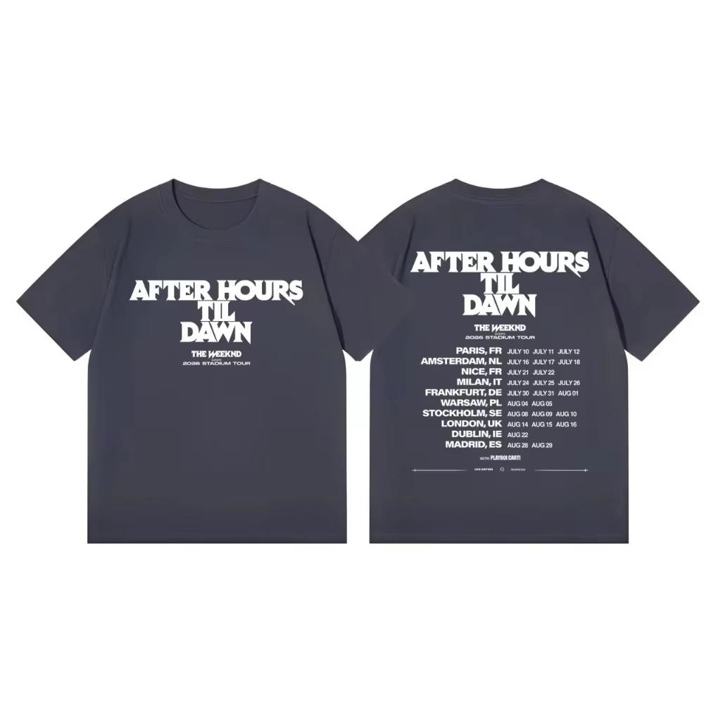 Модная футболка с коротким рукавом Мерч тура The Weeknd After Hours Til Dawn Мужские и женские хлопковые футболки