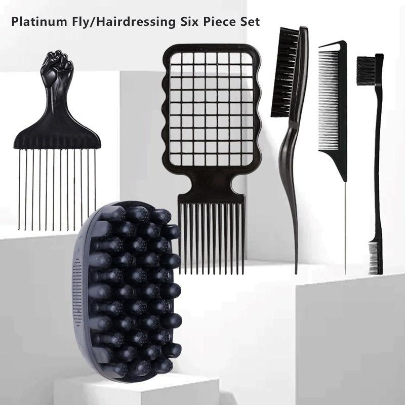 2/3/4/5/6Pcs Professional Curly Hair Sponge Twist Brush Magic Afro Comb Rat Tail Comb Durable Rubber Fork Comb Curly Hair Stylin
