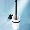 Brushed Black Toilet Brush Holder Brass Wall Mounted Bathroom Hardware Lavatory Round Ceramic Cup WC Brush Rack Shelf Set