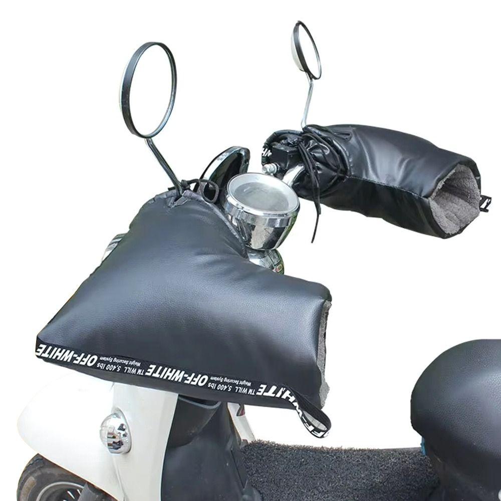 1 пара ПУ мотоциклетных рулей, толстые теплые чехлы для ручек, новые теплые перчатки, мотоциклетная часть