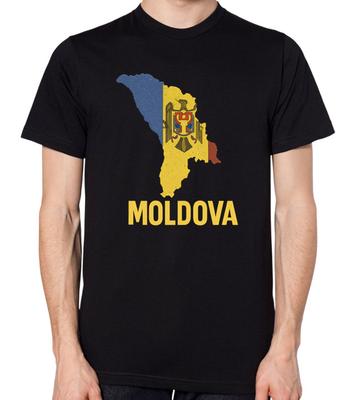 Футболка с картой флага Молдовы Мужская Женская Унисекс Топ