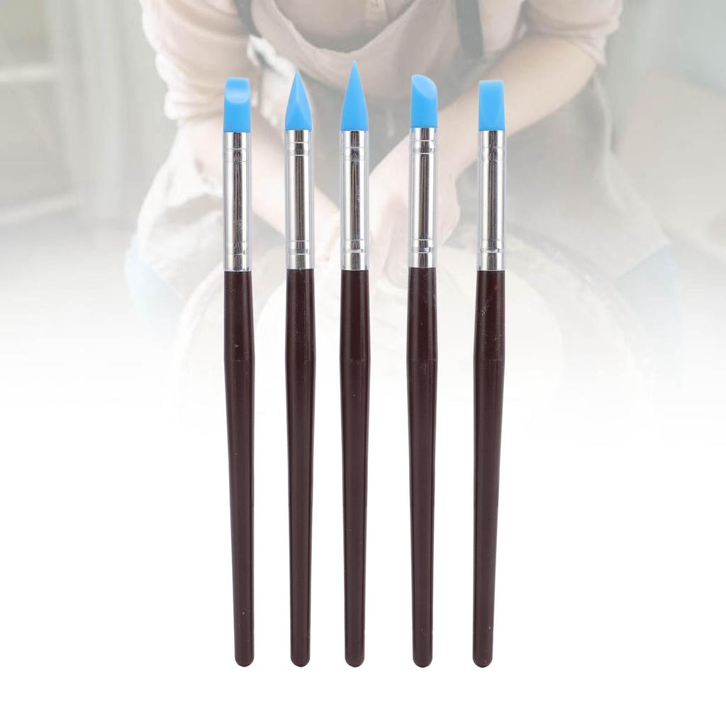 5 шт. резиновая ручка для глины с гибким резиновым наконечником для масляной живописи, скульптуры, резьбы