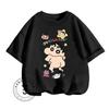 Summer Hit Crayon Shin-chan Animated Cartoon Character Print Design O-neck Soft and Comfortable Summer Kids Short-sleeved Shirt