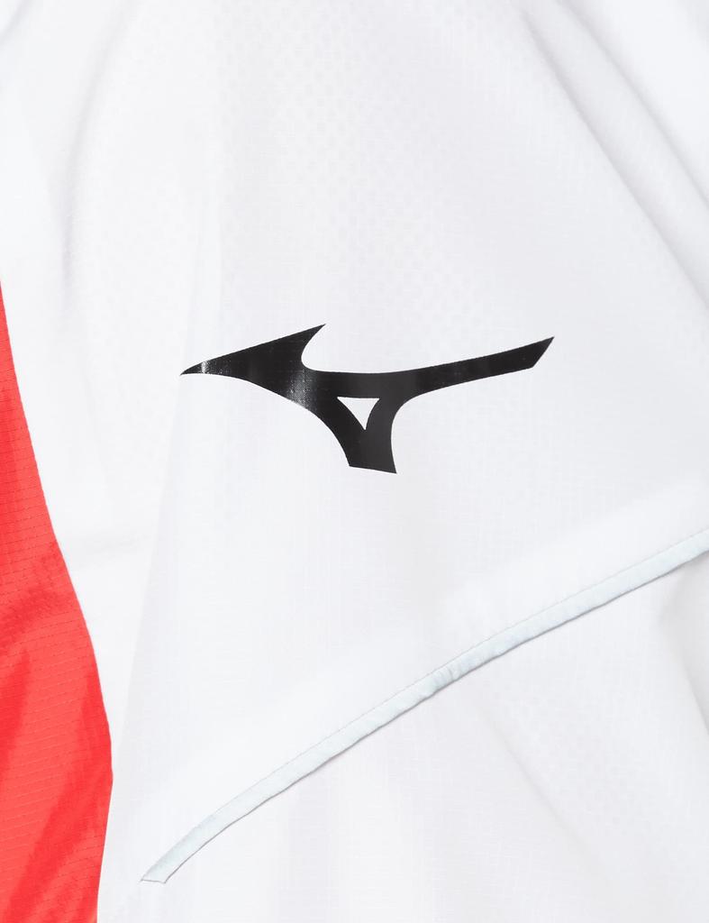 Tennis Wear Windbreaker Shirt Long Sleeve Fully Lined Mesh Water Repellent 62JE1002 White X Black XS [Mizuno] V-Neck