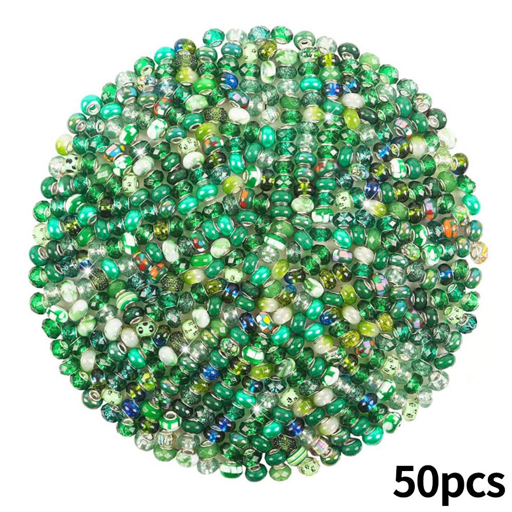 30/50/100 смоляных бусин европейского стиля с крупным отверстием, разделительные бусины для изготовления ювелирных изделий, различные россыпные и цветные европейские крупные бусины
