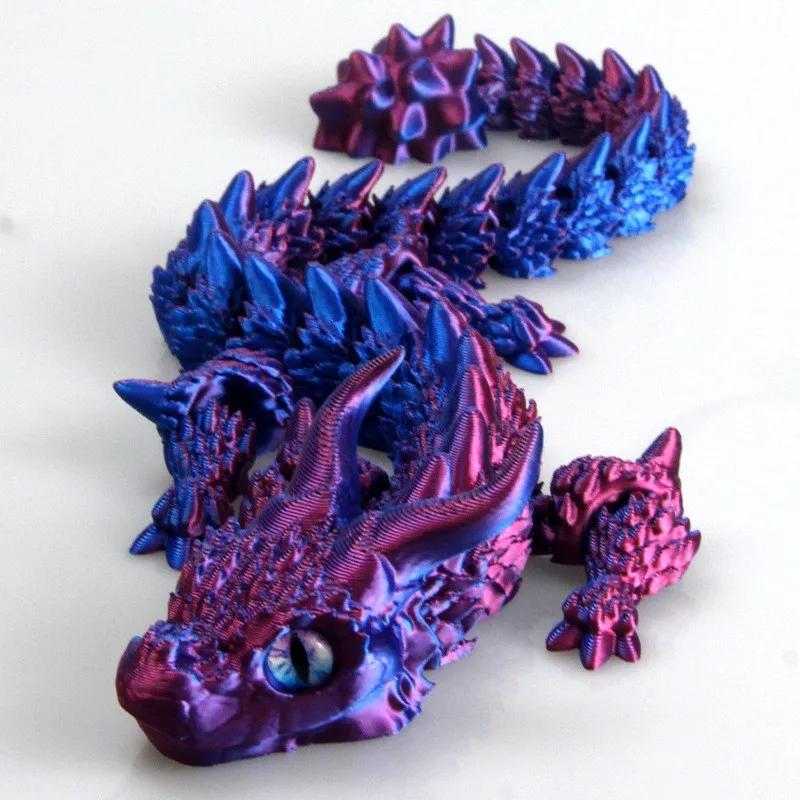 3D Printed Magic Dragon Movable Joint Fidget Toy Rotatable Articulated Home Office Desktop Ornament Adults Kid Toys Crafts Gifts