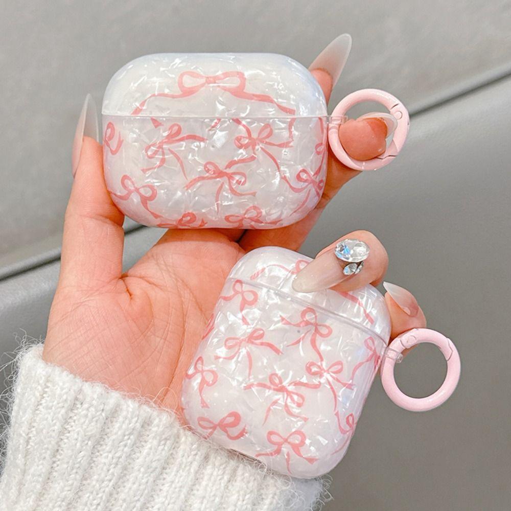 Чехол для наушников TPU с узорчатым бантом для AirPods 1/2/3/4/Pro/Pro 2