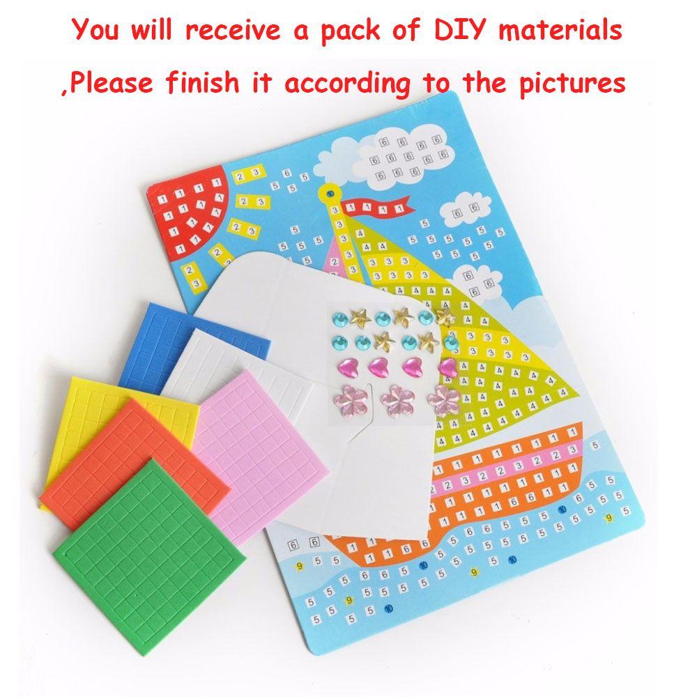 Kids Game DIY Kits Early Educational 3D Mosaics Puzzle EVA Foam Drawing Toys Stickers