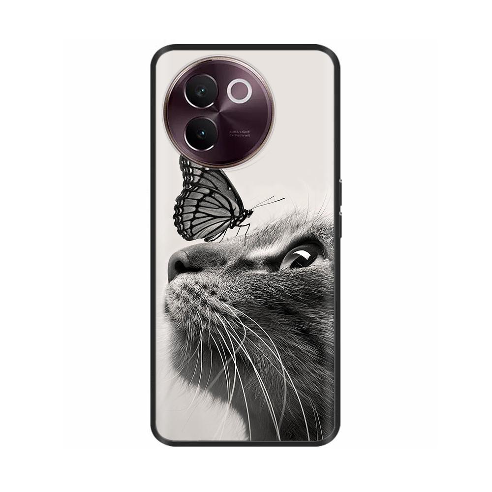 Для Vivo V30E 5G Чехол Задняя крышка Для Vivo Y200i 5G Fundas Ударопрочный корпус Мягкий черный силиконовый чехол для телефона на Vivo T3X 5G Coque