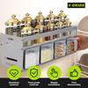 Wall Spice Rack with Removable Jars Aluminum Seasoning Organiser Kitchen Standing Spice Holder for Kitchen Cabinet Sugar Salt