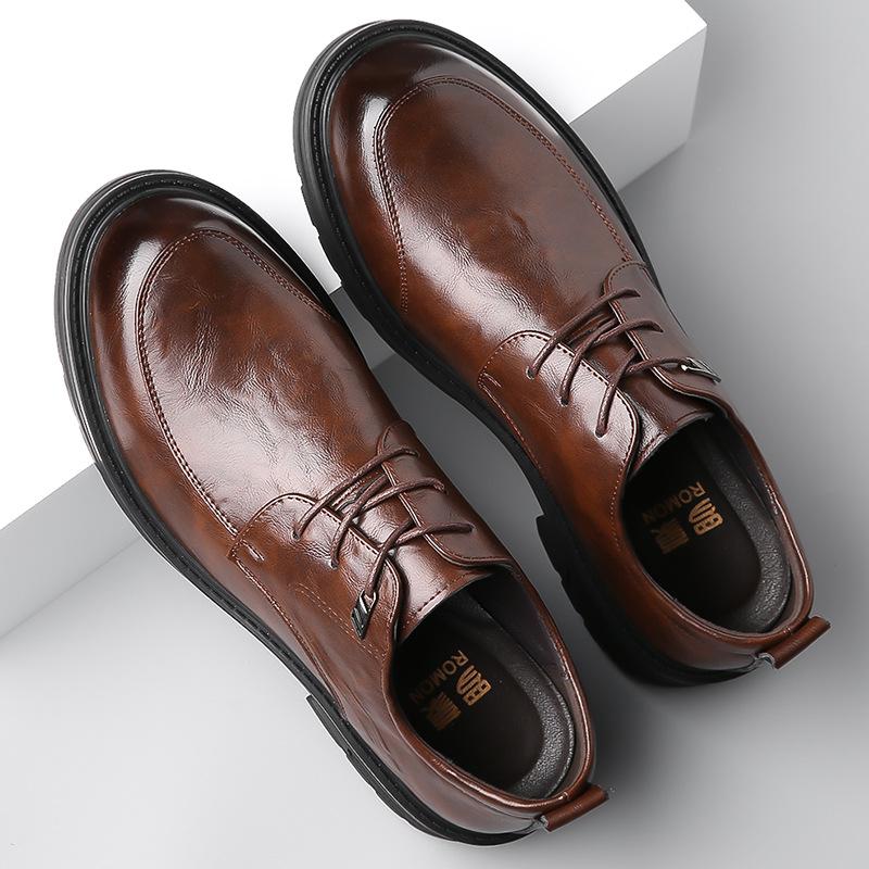 Модные мужские туфли на платформе, модные повседневные новые дизайнерские кожаные туфли однотонного цвета для мужчин, весна-осень, роскошная мужская обувь