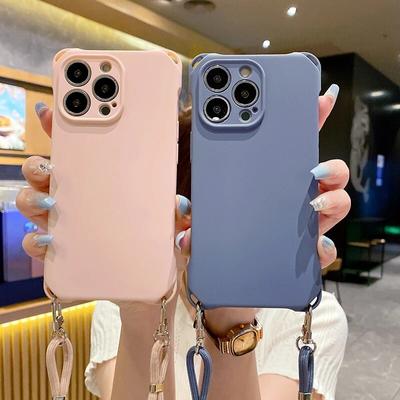 Мягкий силиконовый чехол для телефона Iphone 15 Pro Max для Iphone 14 13 12 11 Pro Max X XS Max XR 8 7 Plus, задняя крышка со шнурком