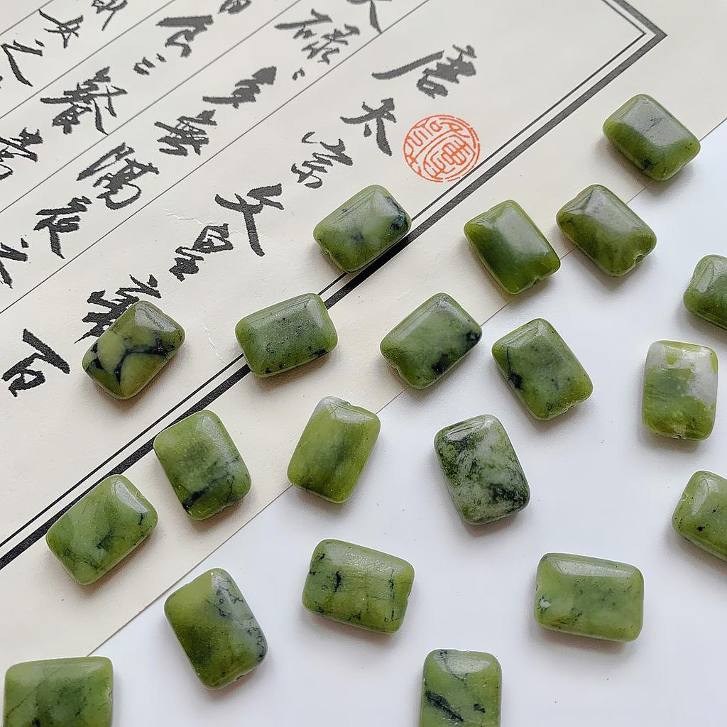 Chinese-Style Natural Stone Beaded DIY Jewelry Set: Bracelet, Necklace, & Earring Materials