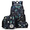 3PCS Camouflage Print Backpack Set School Bag for Teen Boys and College Students with USB Port
