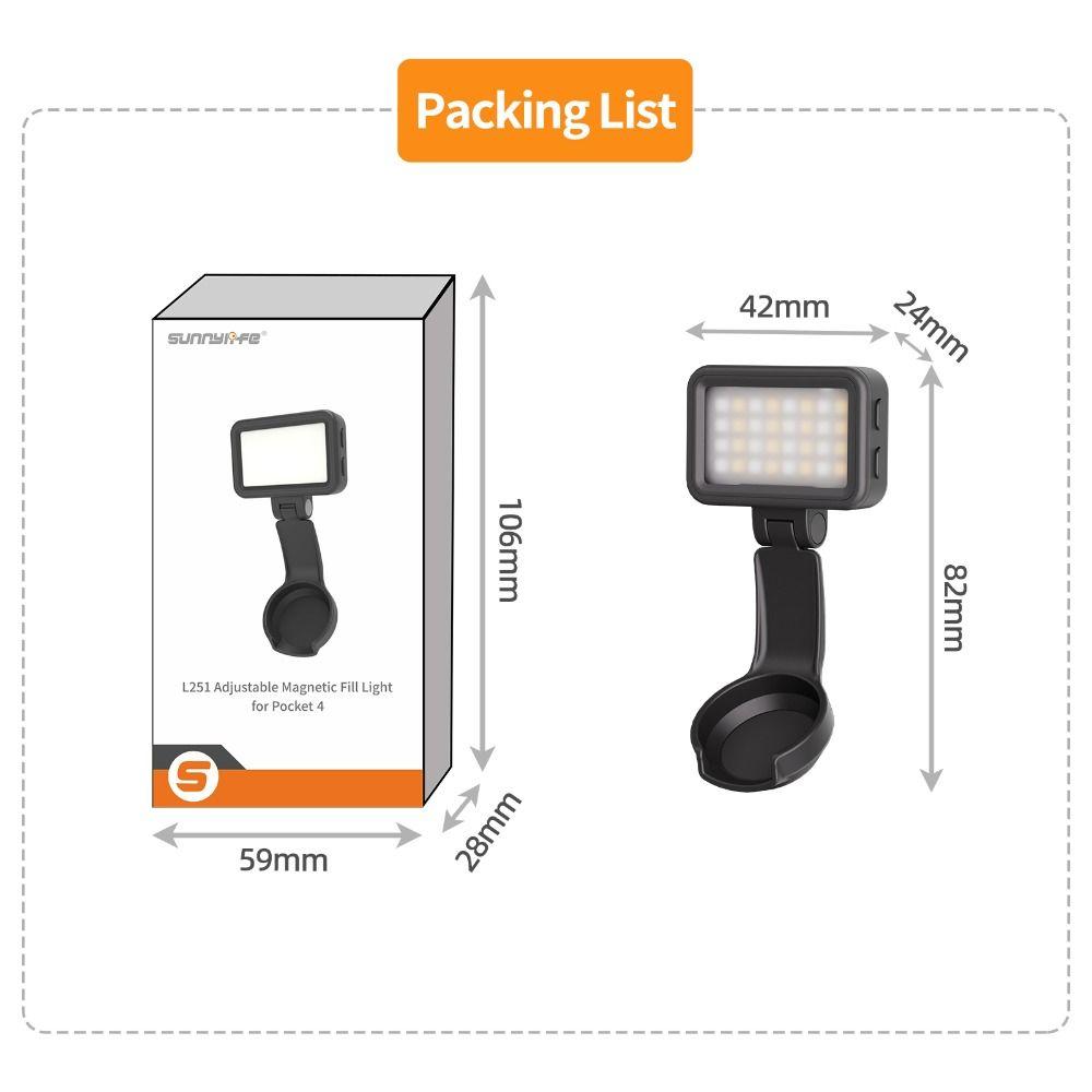 Three Color Lighting Magnetic Fill Light for DJI Osmo Pocket 4 Camera Accessories