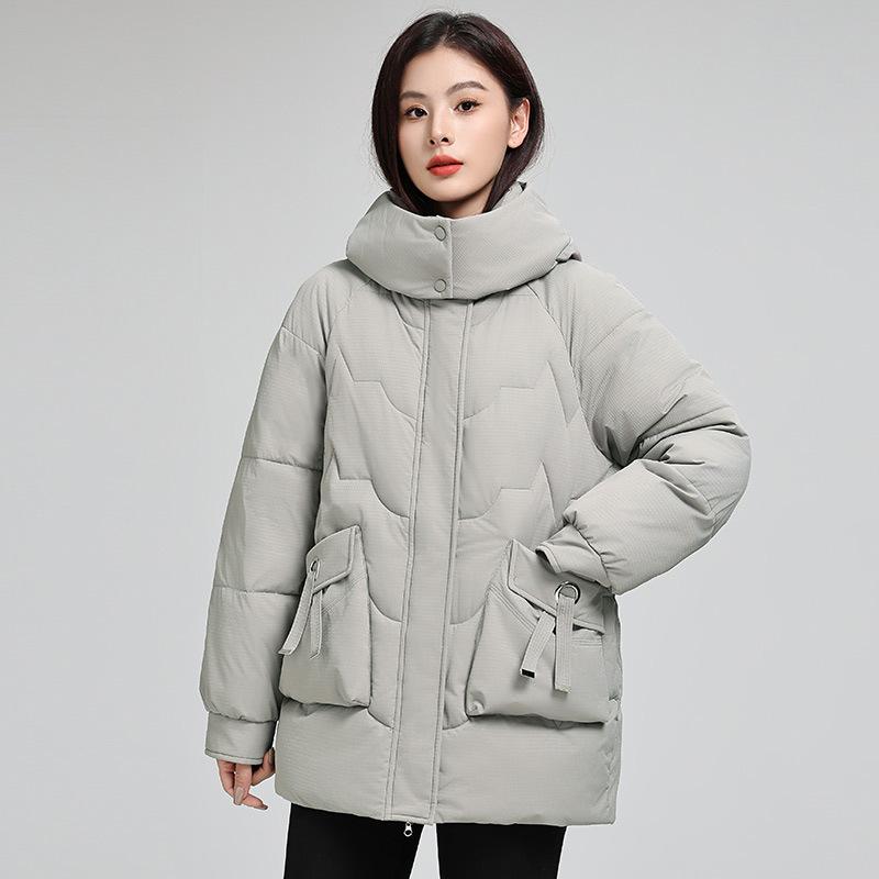 2024 новая свободная одежда на хлопковой подкладке женская короткая утолщенная одежда на хлопковой подкладке зимняя куртка большого размера с капюшоном на хлопковой подкладке теплая куртка