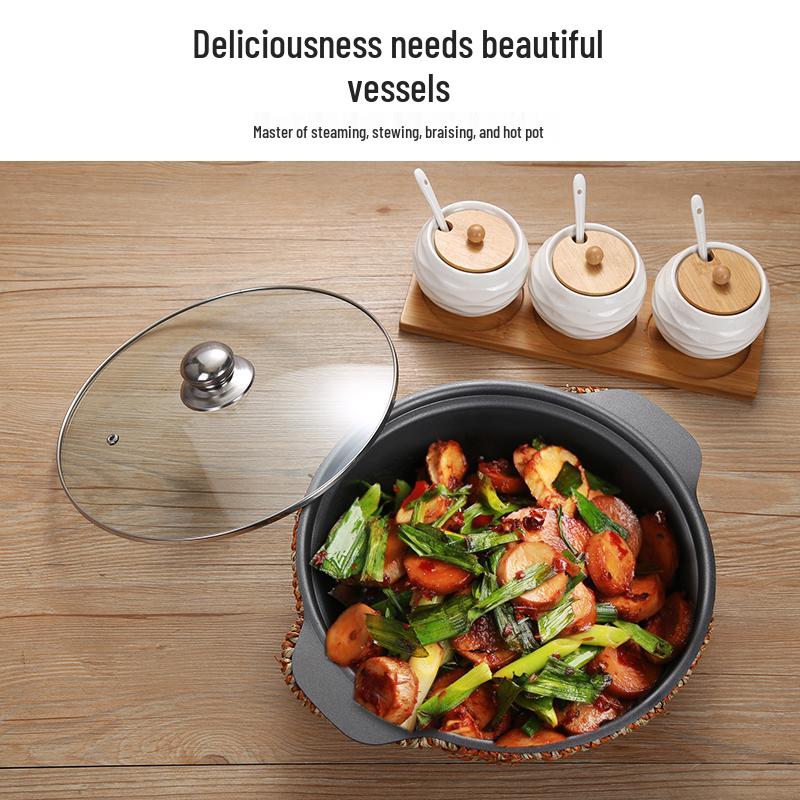 Глиняный горшок Huang Men Ji - Чугунный горшок для риса и курицы, Горшок для хрустящего риса, Жаропрочный хот-пот