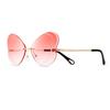 Butterfly Frameless Gradual Change Sunglasses Women Travel Street Shot Fresh And Sweet Decorative Sunglasses