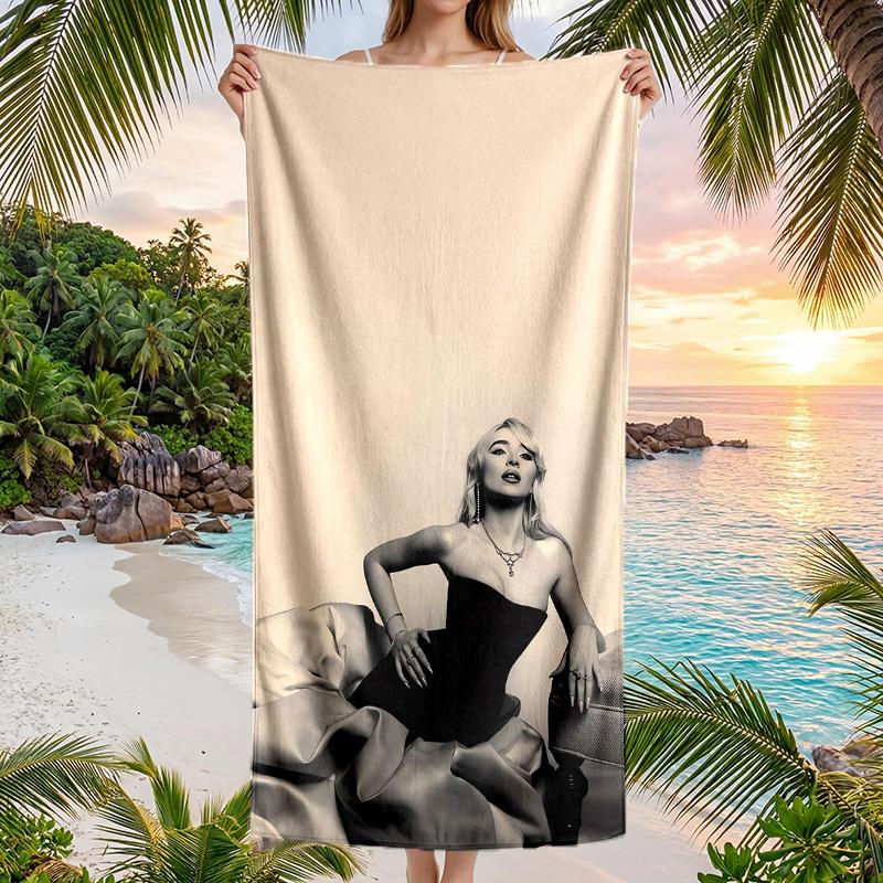 Sabrina Carpenter Fashion Beach Towel Portable Soft Quick Dry Towel For Swimming Camping Holiday Use